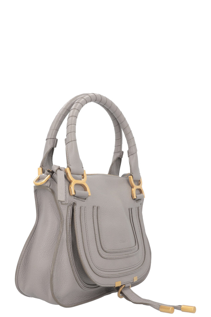 CHLOÉ Marcie Bag Small Double Carry Leather Grey