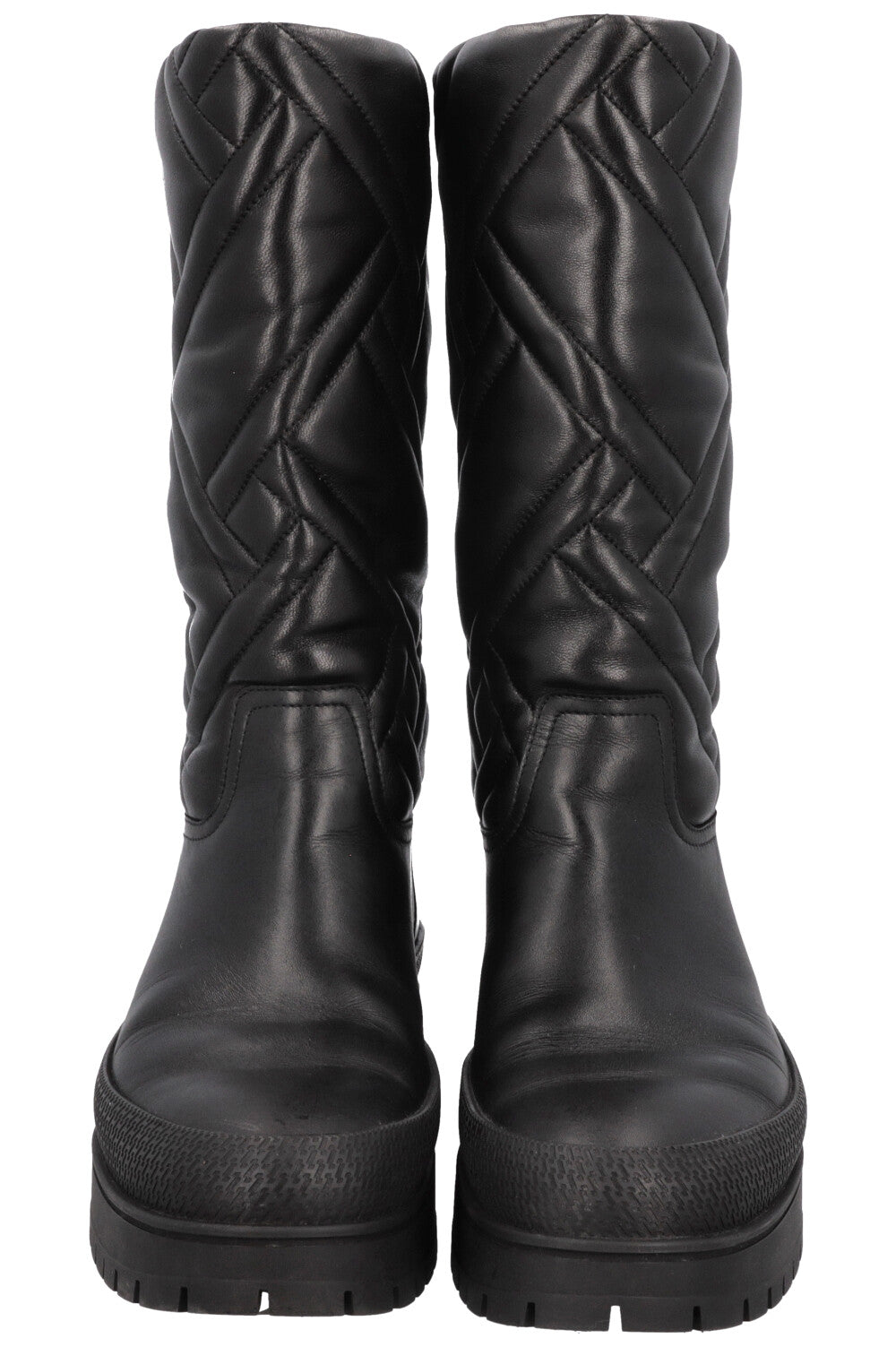 HERMÈS Fuji Boots Quilted Leather Black