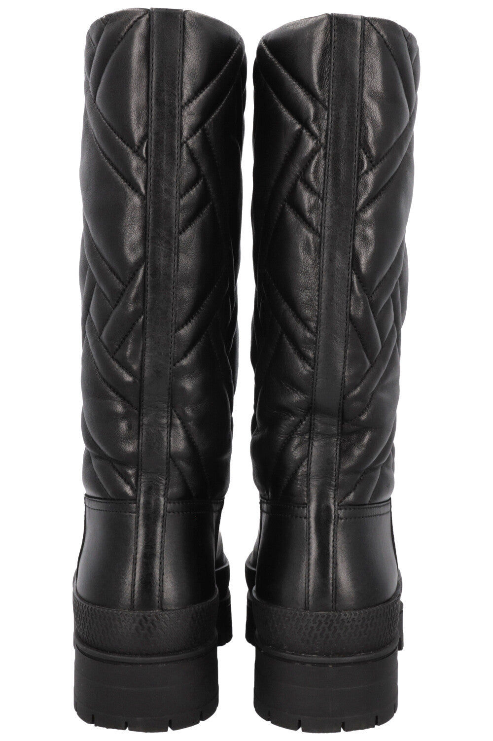 HERMÈS Fuji Boots Quilted Leather Black