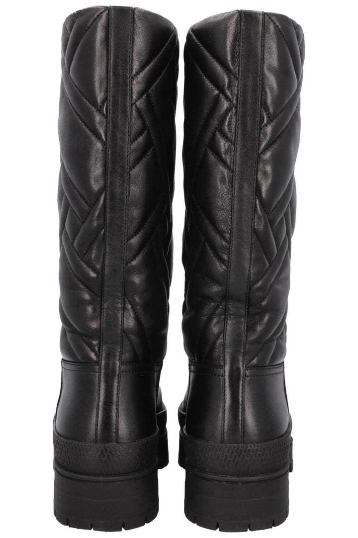 HERMÈS Fuji Boots Quilted Leather Black