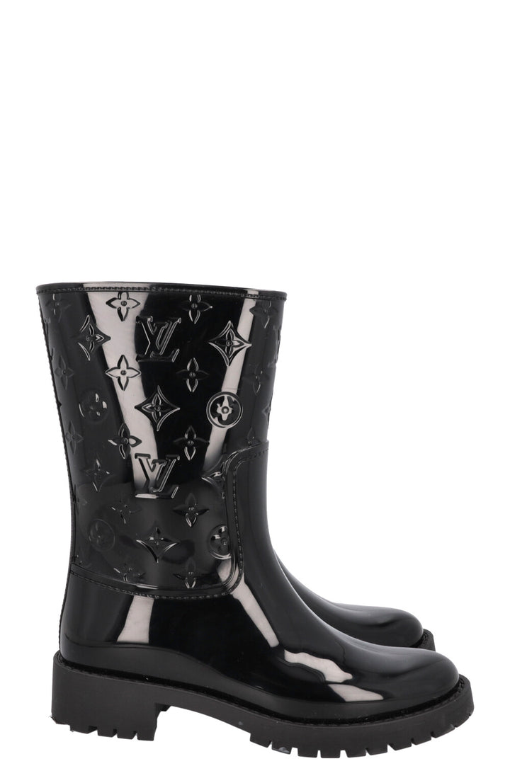 LOUIS VUITTON Drops Boots Rubber Black MNG