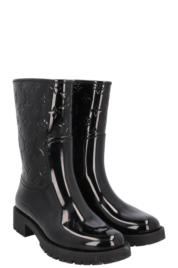 LOUIS VUITTON Drops Boots Rubber Black MNG