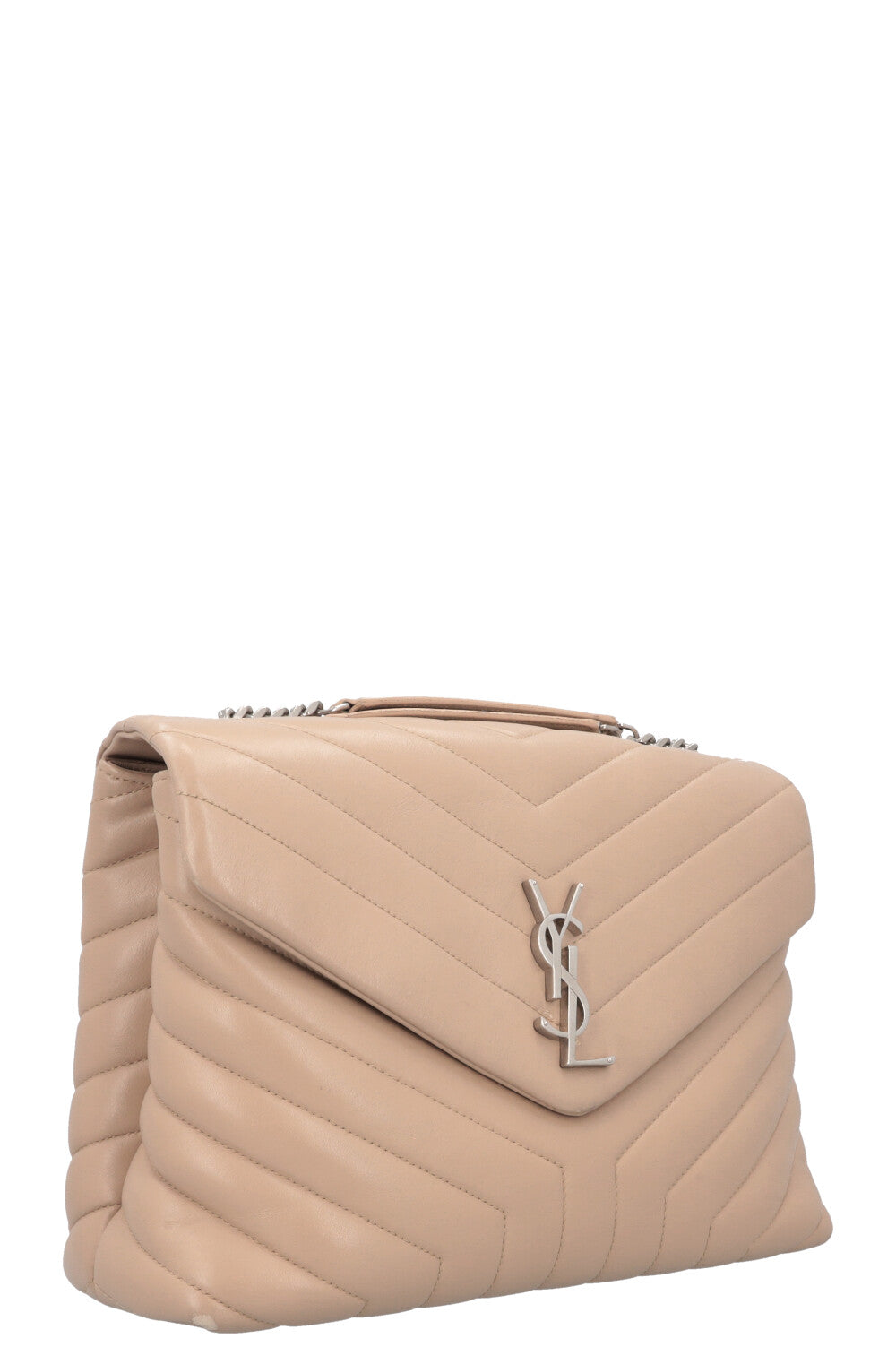 SAINT LAURENT LouLou Medium Bag Leather Beige