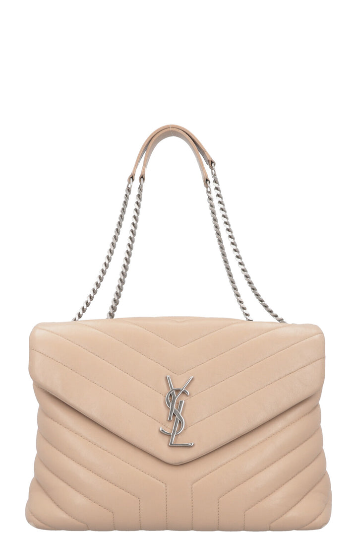 SAINT LAURENT LouLou Medium Bag Leather Beige
