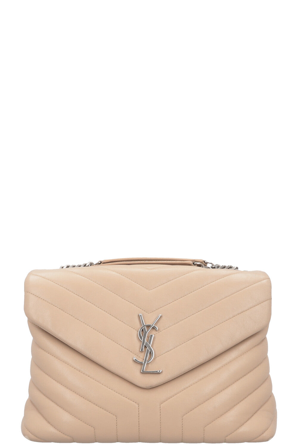 SAINT LAURENT LouLou Medium Bag Leather Beige