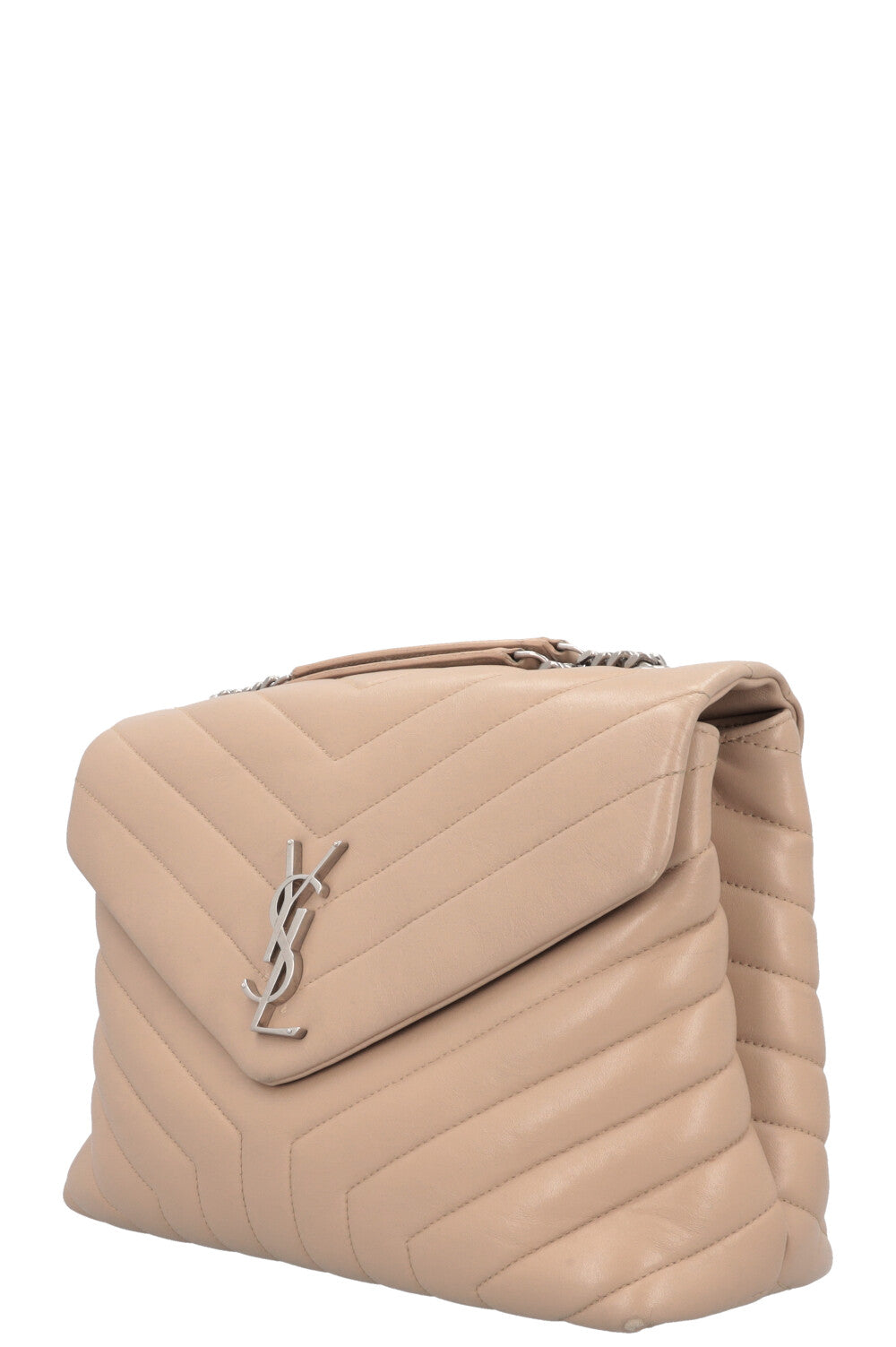 SAINT LAURENT LouLou Medium Bag Leather Beige