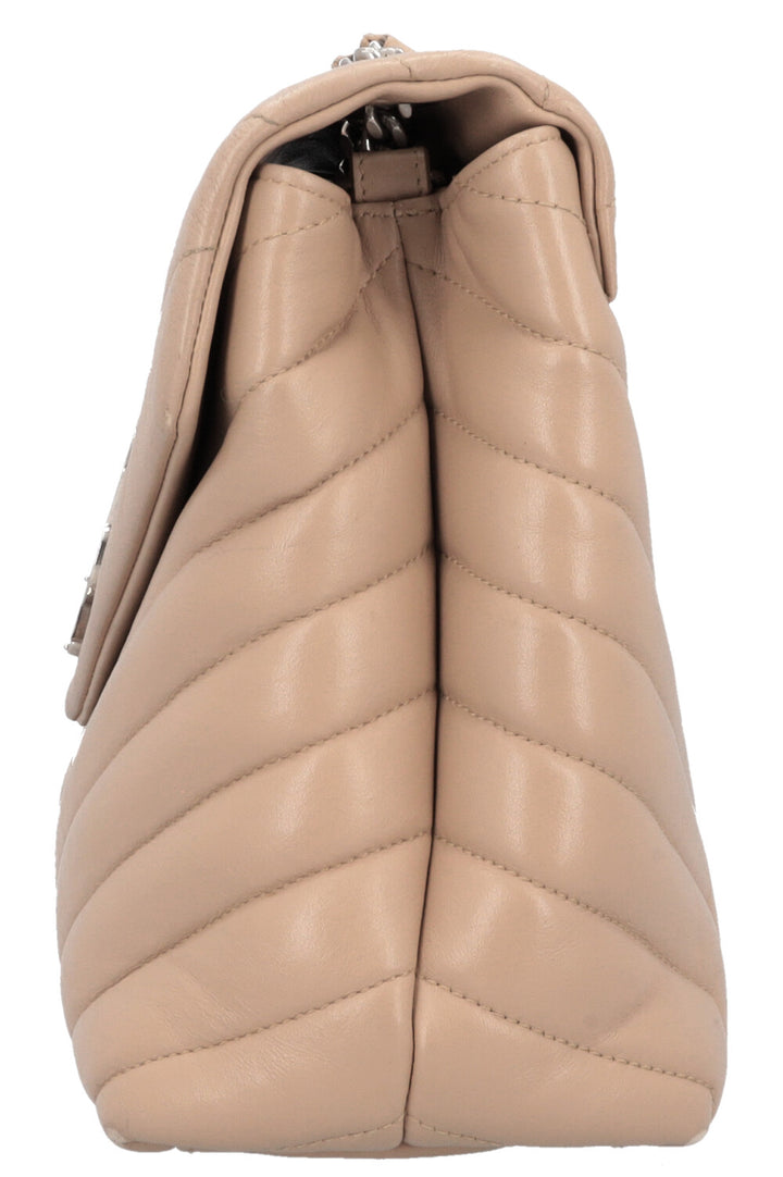 SAINT LAURENT LouLou Medium Bag Leather Beige