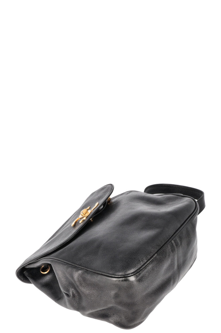 CHANEL CC Backpack Caviar Black