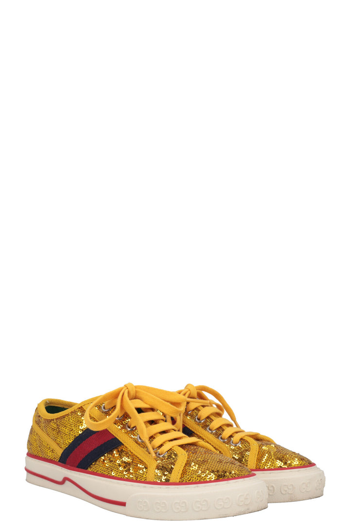 GUCCI Tennis 1977 Sneakers Sequin Gold
