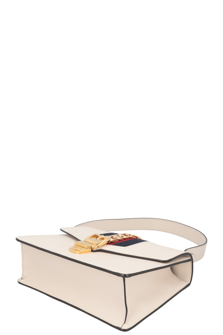 GUCCI Sylvie Chain Crossbody Bag White