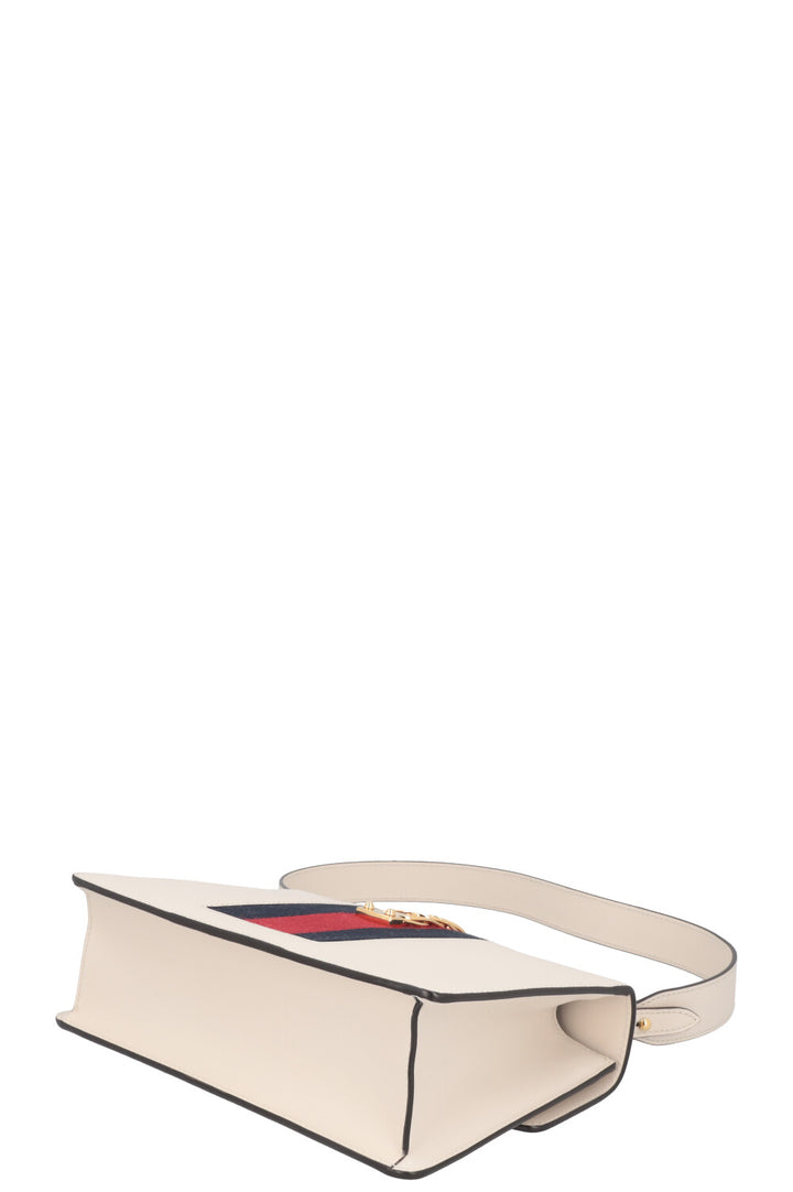 GUCCI Sylvie Chain Crossbody Bag White