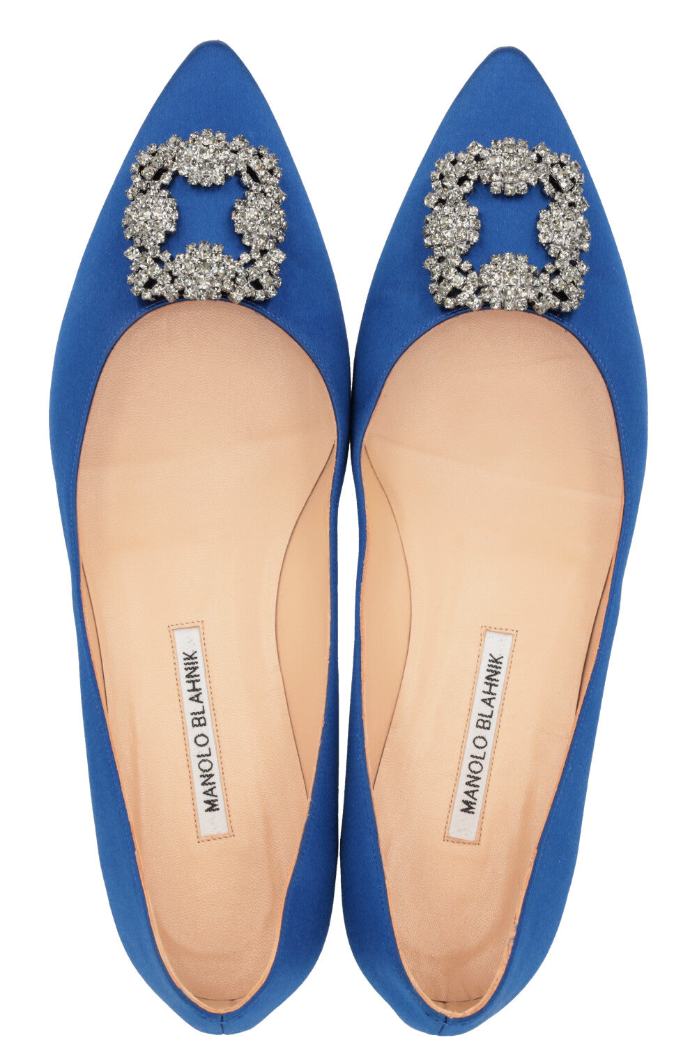MANOLO BLAHNIK Hangisi Flats Silk Blue – REAWAKE