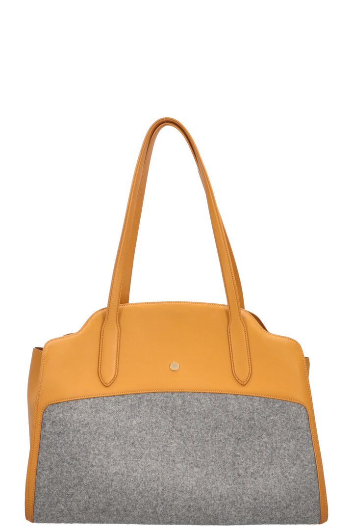 LORO PIANA Sesia Bag Large Leather Cashmere Mustard