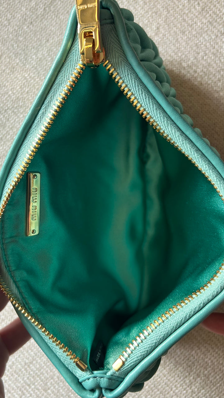 MIUMIU Matellasse Clutch Mint