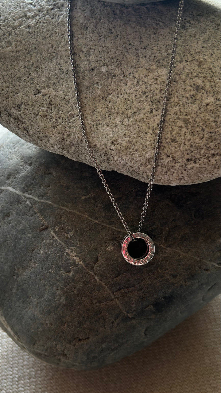 BVLGARI Save The Children B.Zero1 Necklace Silver Black Ceramic