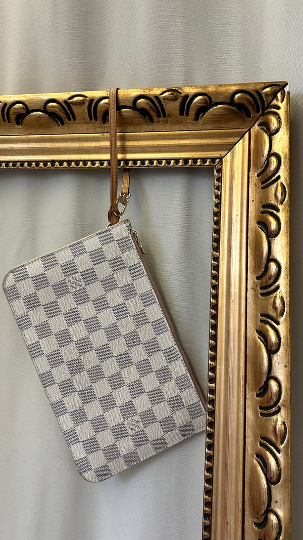 LOUIS VUITTON Neverfull Pochette Damier Azur