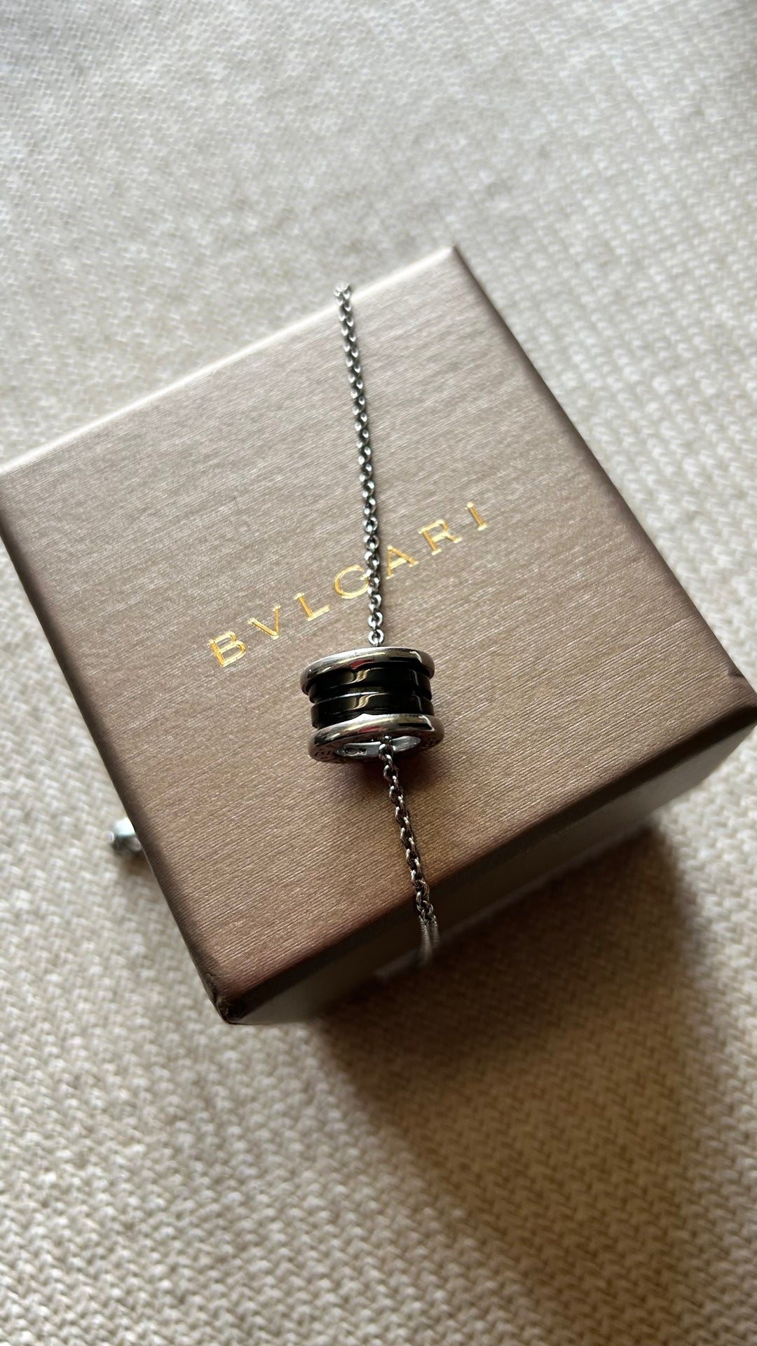 BVLGARI Save The Children B.Zero1 Necklace Silver Black Ceramic