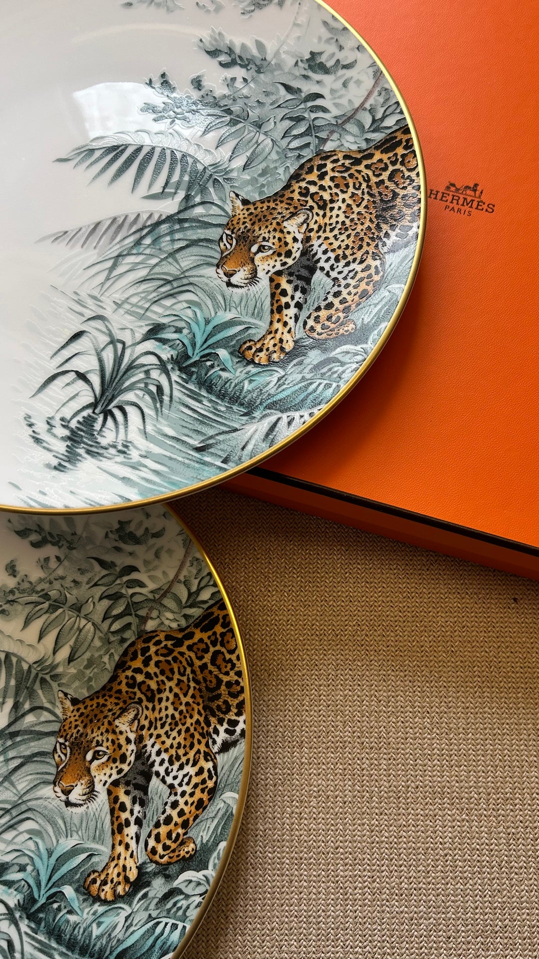 HERMÈS Carnets D'Equateur Assiette 27 Porcelaine