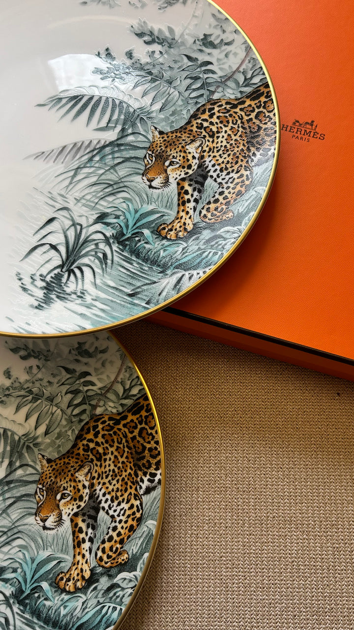 HERMÈS Carnets D'Equateur Assiette 27 Porcelaine