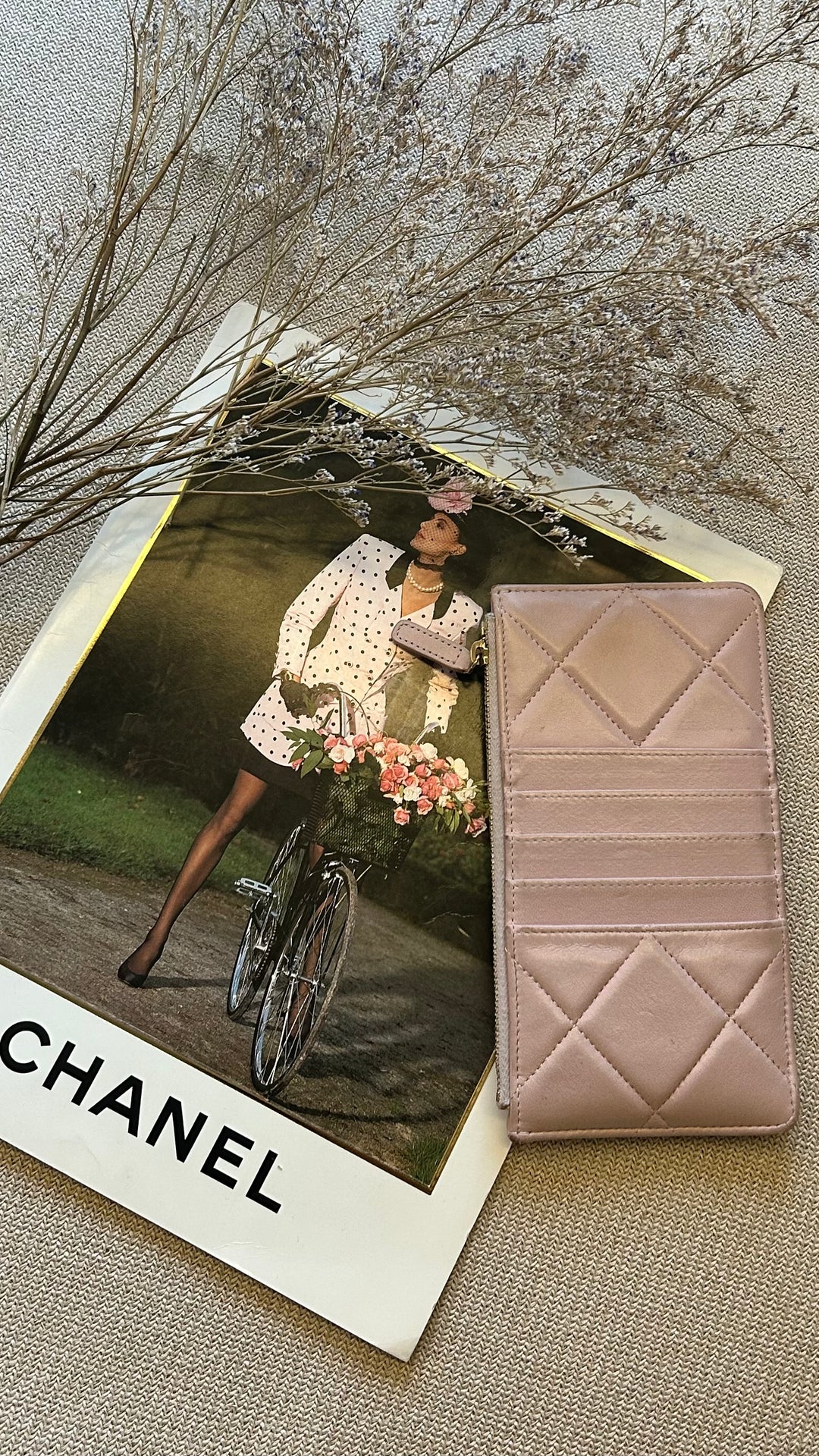 CHANEL 10 Card Holder Wallet Dusty Rose