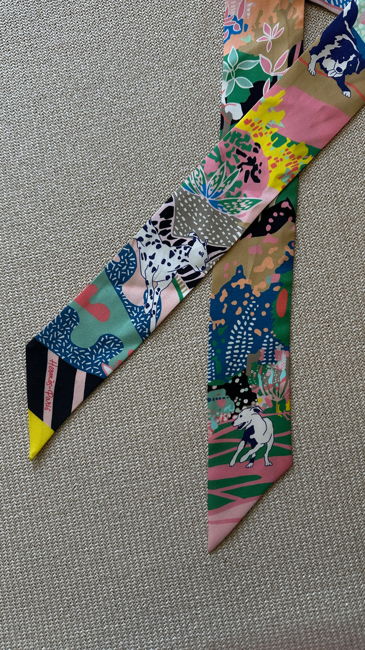 HERMÈS Dog Twilly Silk Multicolor