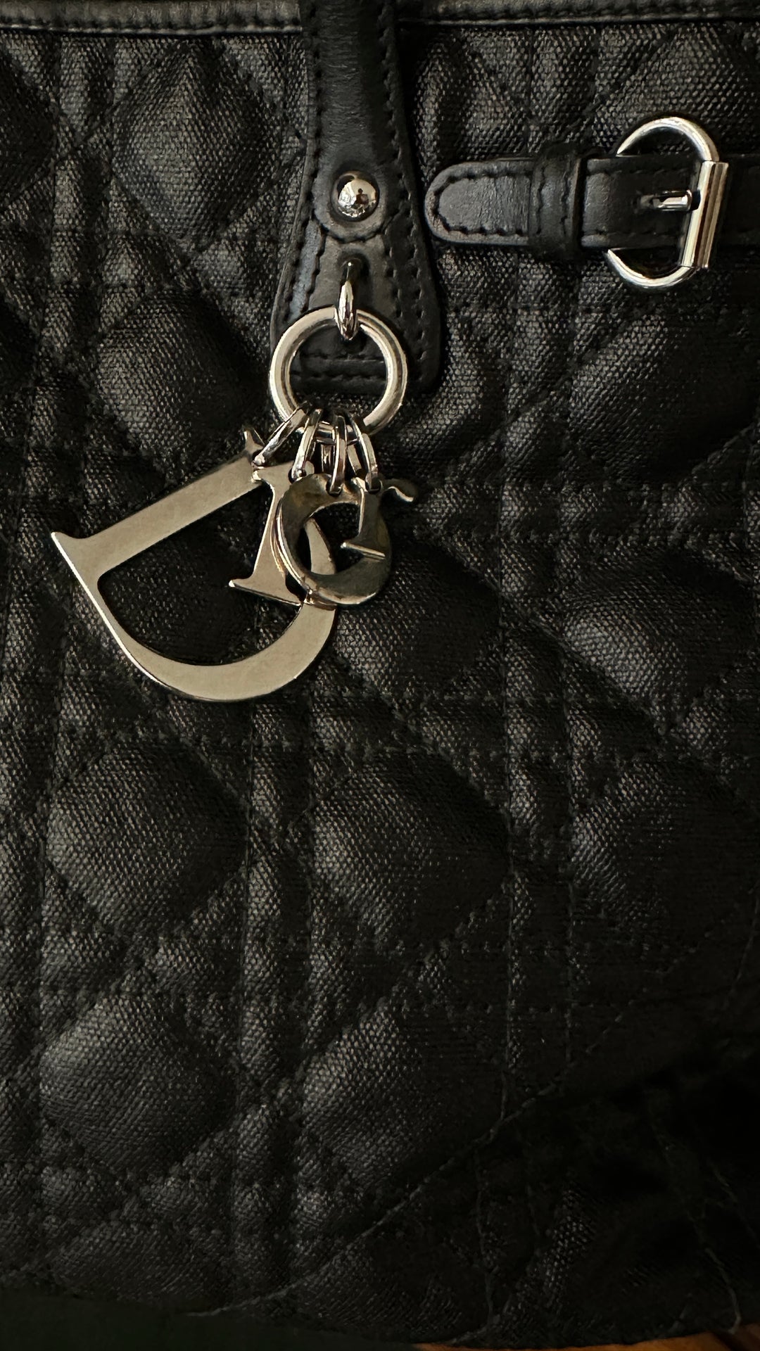CHRISTIAN DIOR Panarea Cannage Tote Black