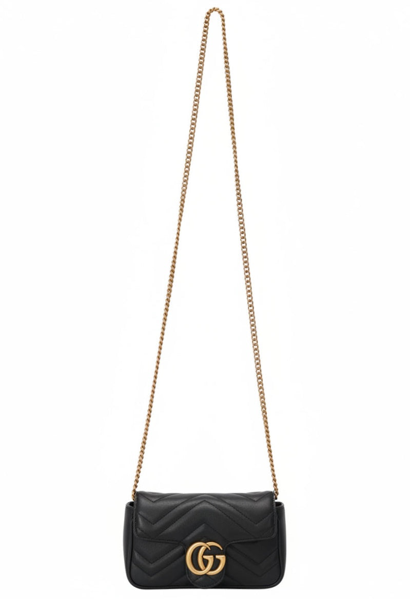 GUCCI Marmont Super Mini Leather Black