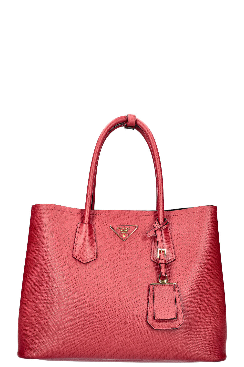 PRADA Large Double Tote Bag Saffiano Leather Red