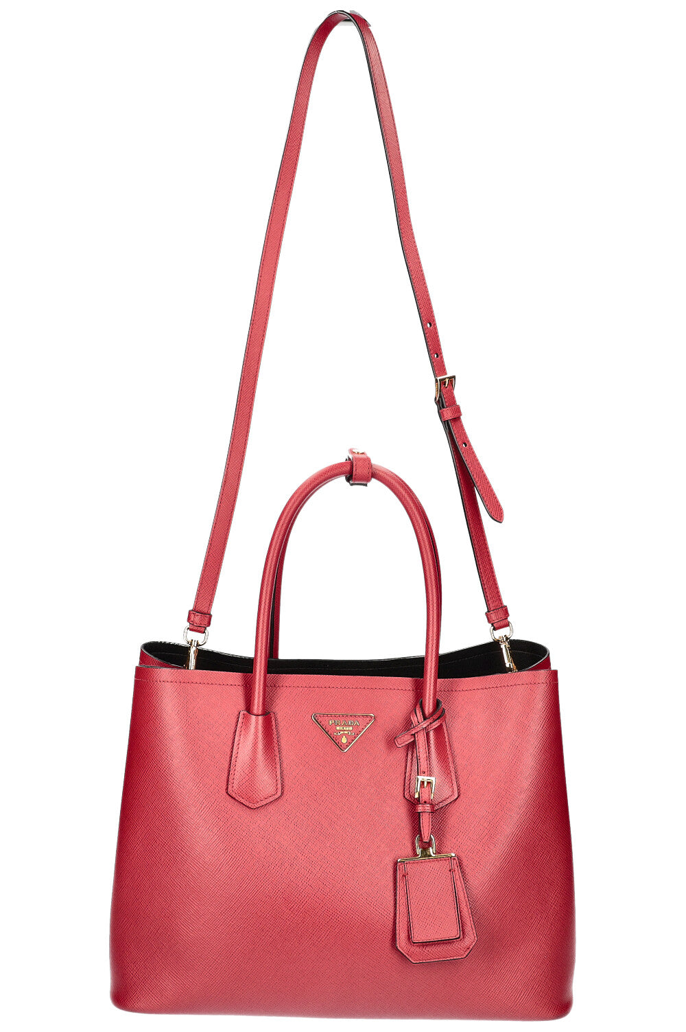 PRADA Large Double Tote Bag Saffiano Leather Red