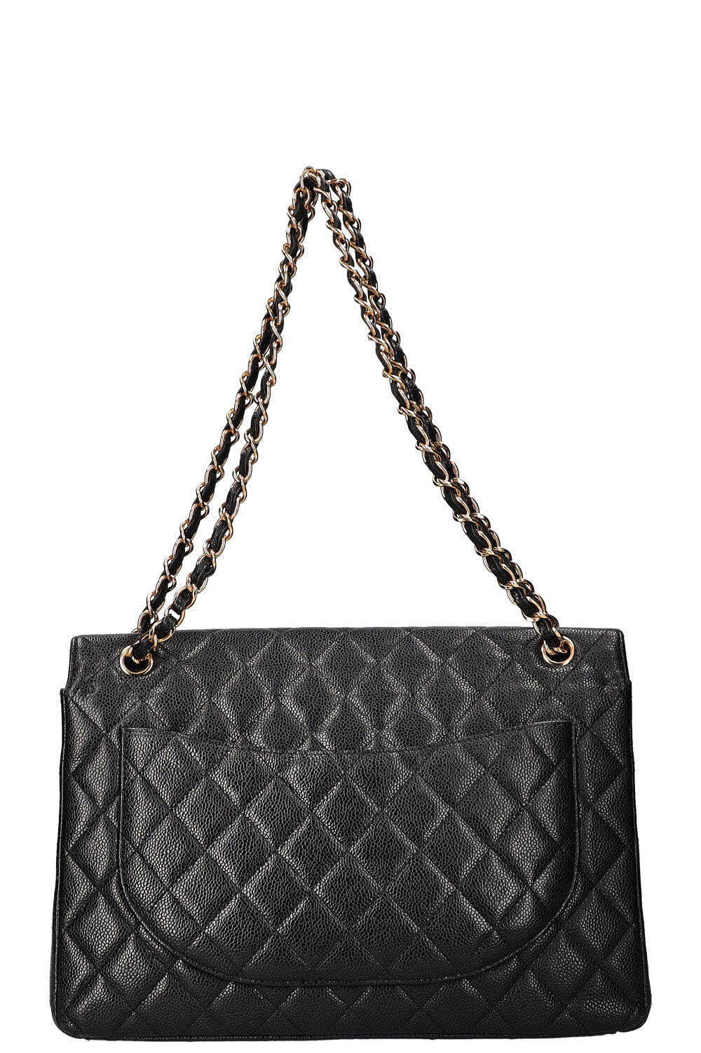 CHANEL Large  Double Flap Bag Caviar Black