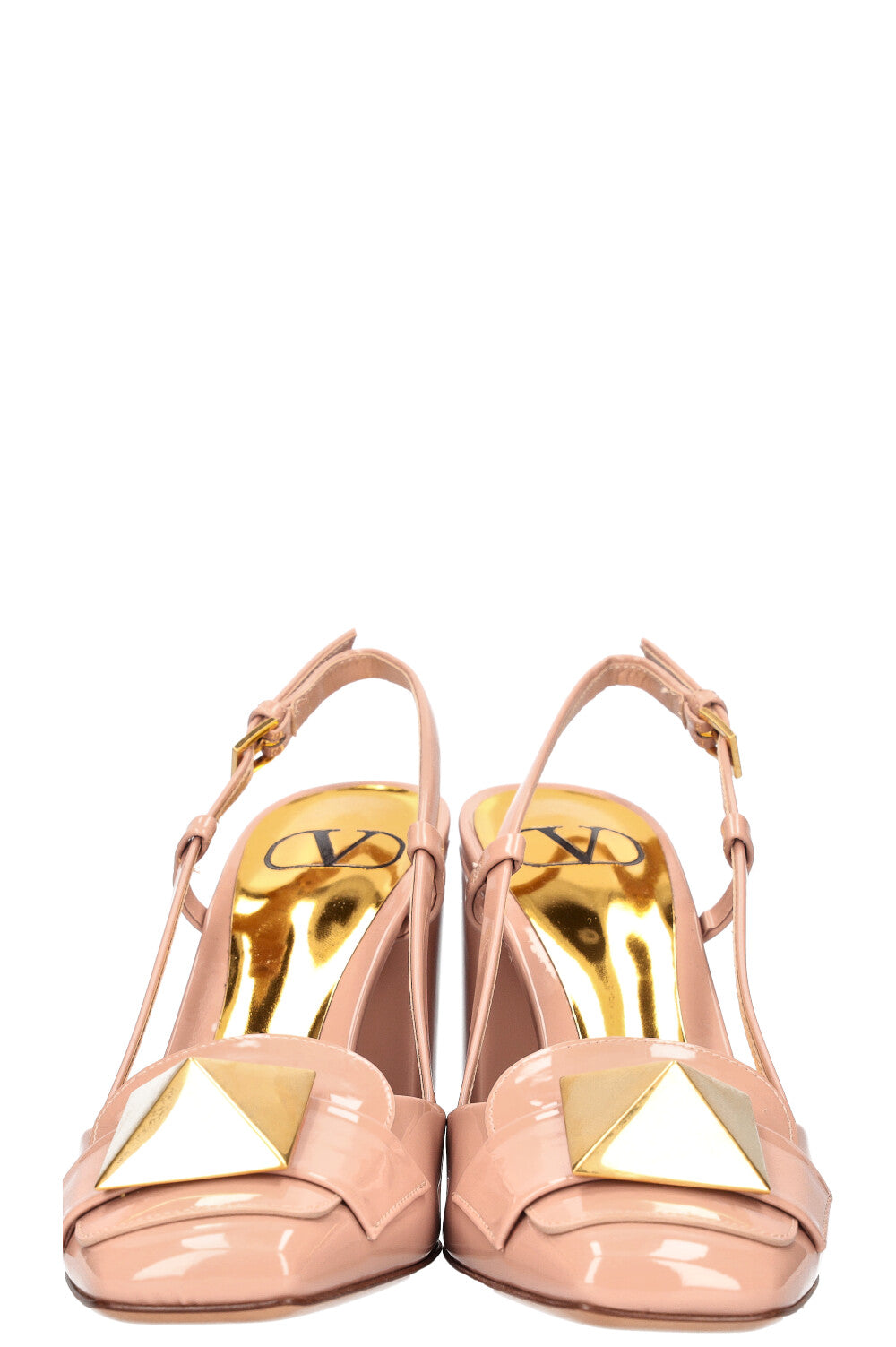 VALENTINO One Stud Slingback Heels 100 Nude