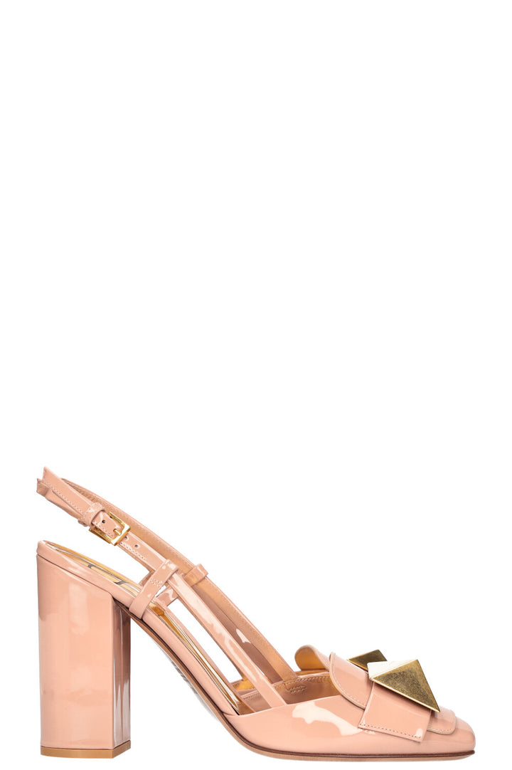 VALENTINO One Stud Slingback Heels 100 Nude