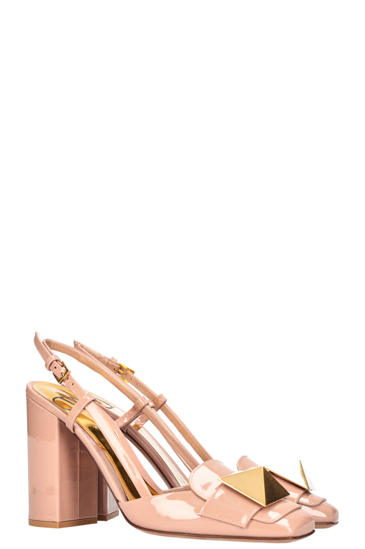 VALENTINO One Stud Slingback Heels 100 Nude