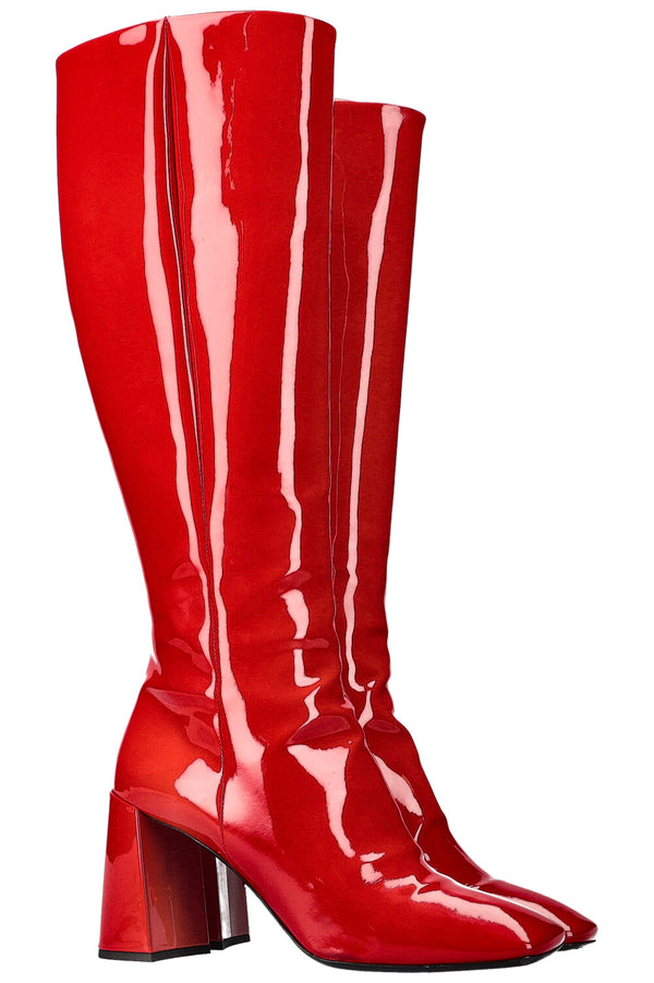 PRADA Bottes Vernis Rouge