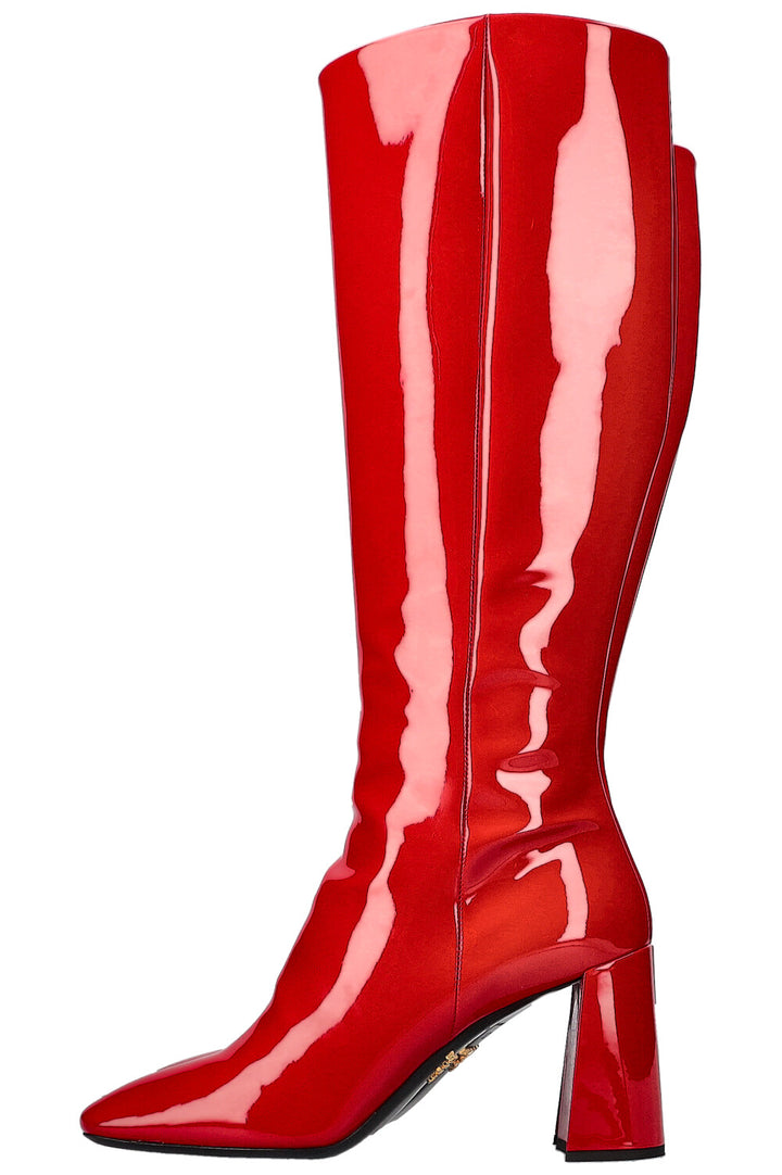 PRADA Boots Patent Red