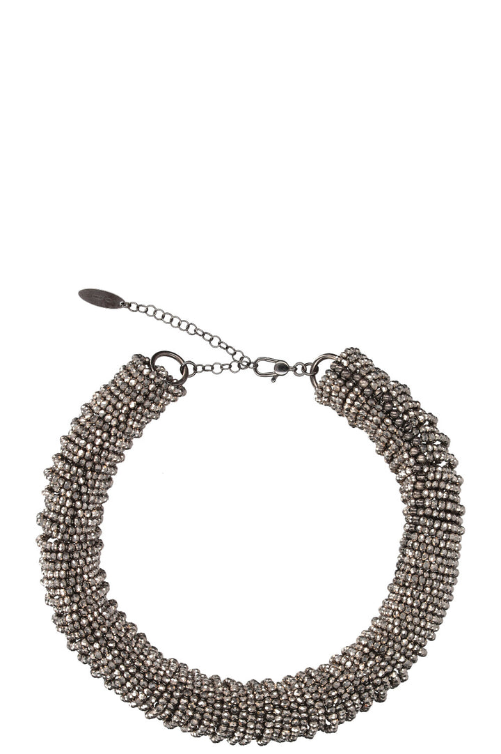 BRUNELLO CUCINELLI Precious Braided Choker Silver