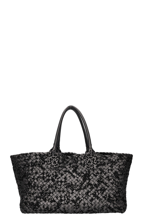  BOTTEGA VENETA Medium Cabat Tote Intrecciato Black with Velours Veneta