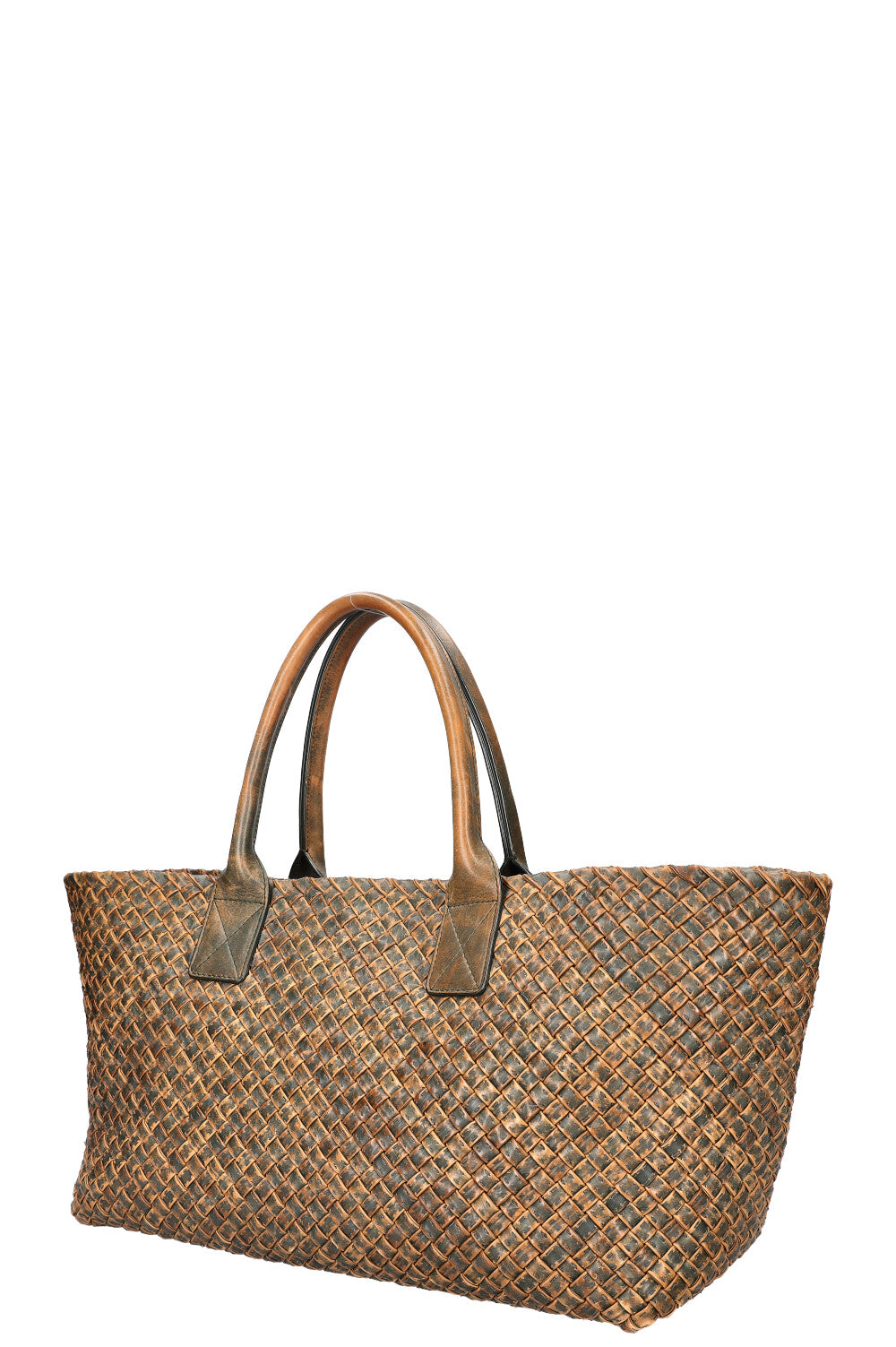 BOTTEGA VENETA Medium Cabat Tote Intrecciato Vintage Effect Brown