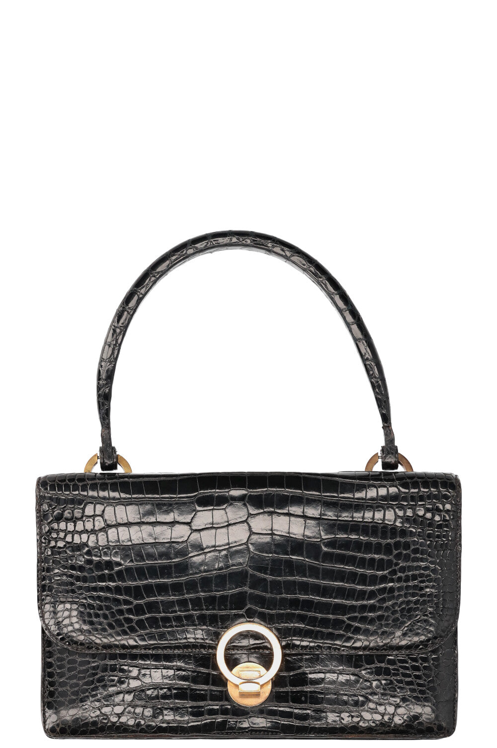 HERMÈS Ring Bag Crocodile Black