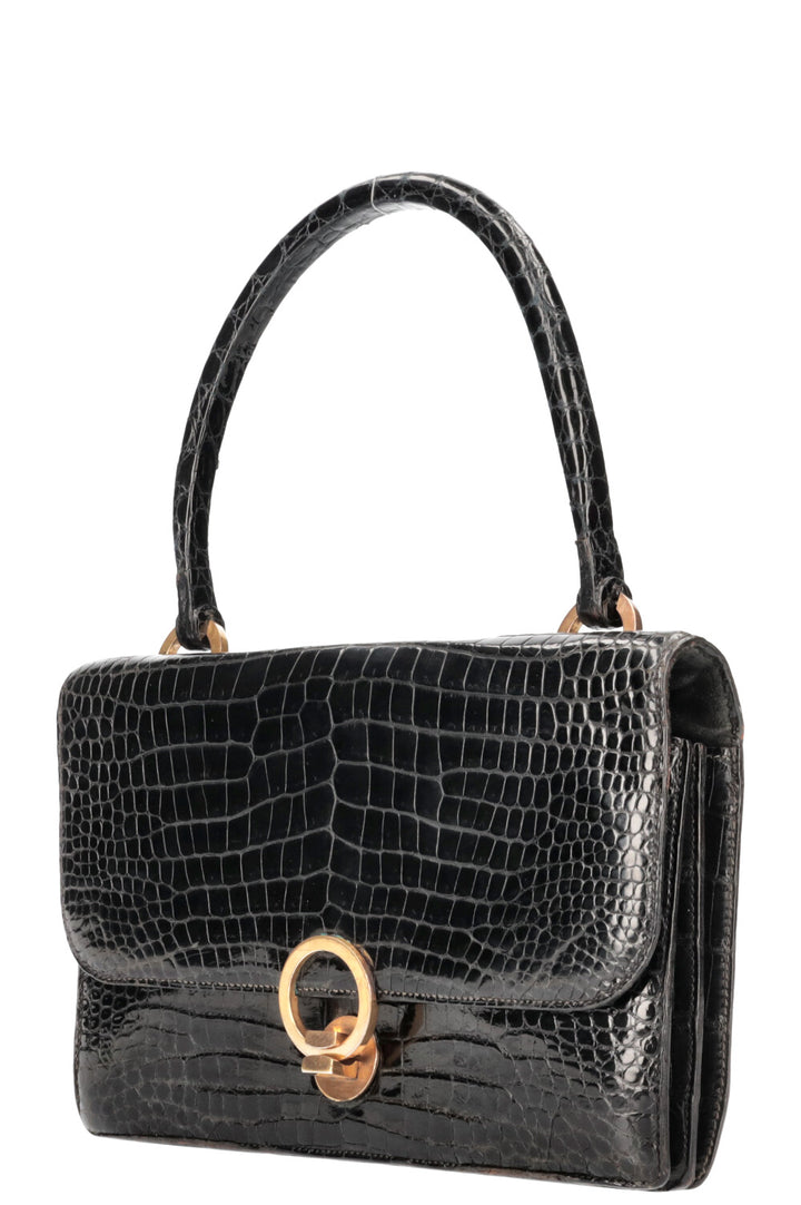 HERMÈS Ring Bag Crocodile Black