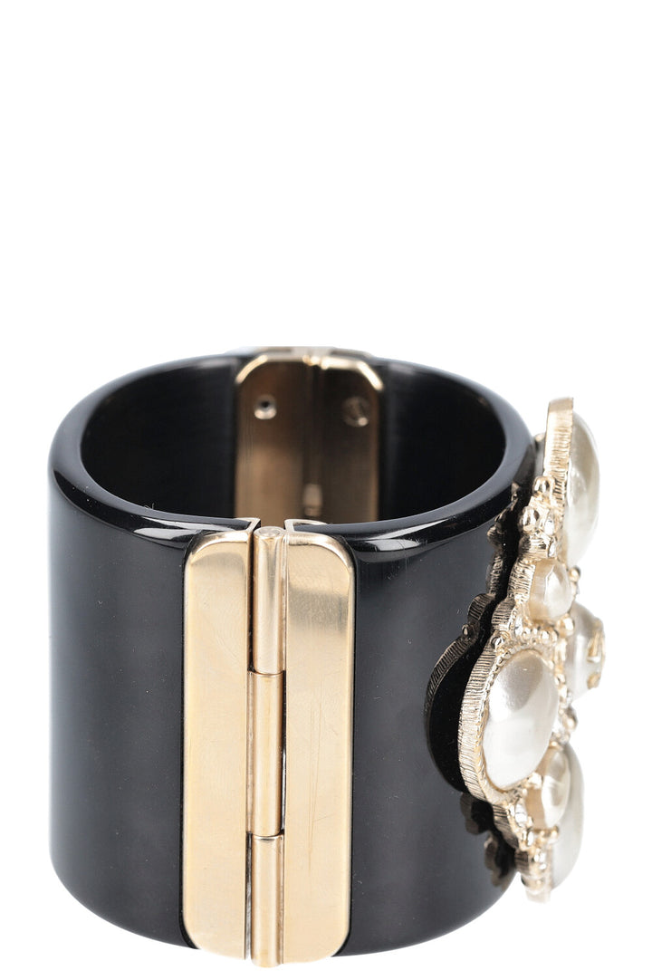 CHANEL Pearly Bracelet Cuff Black