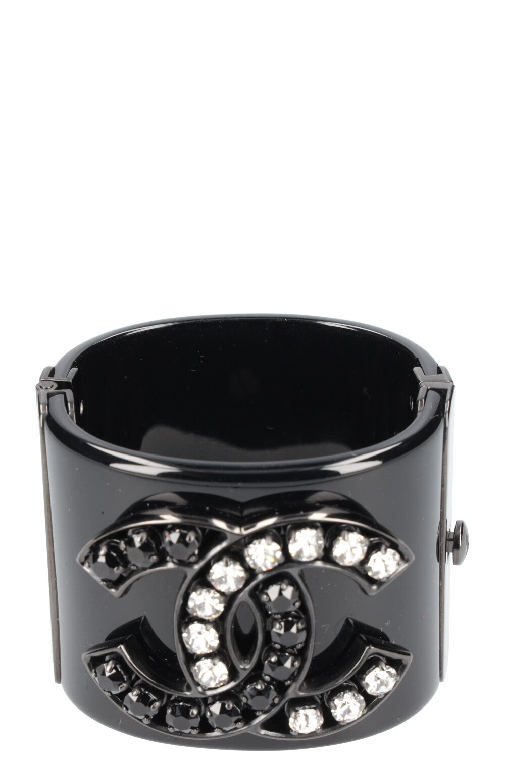 CHANEL Resin Crystal CC Cuff B14 Black