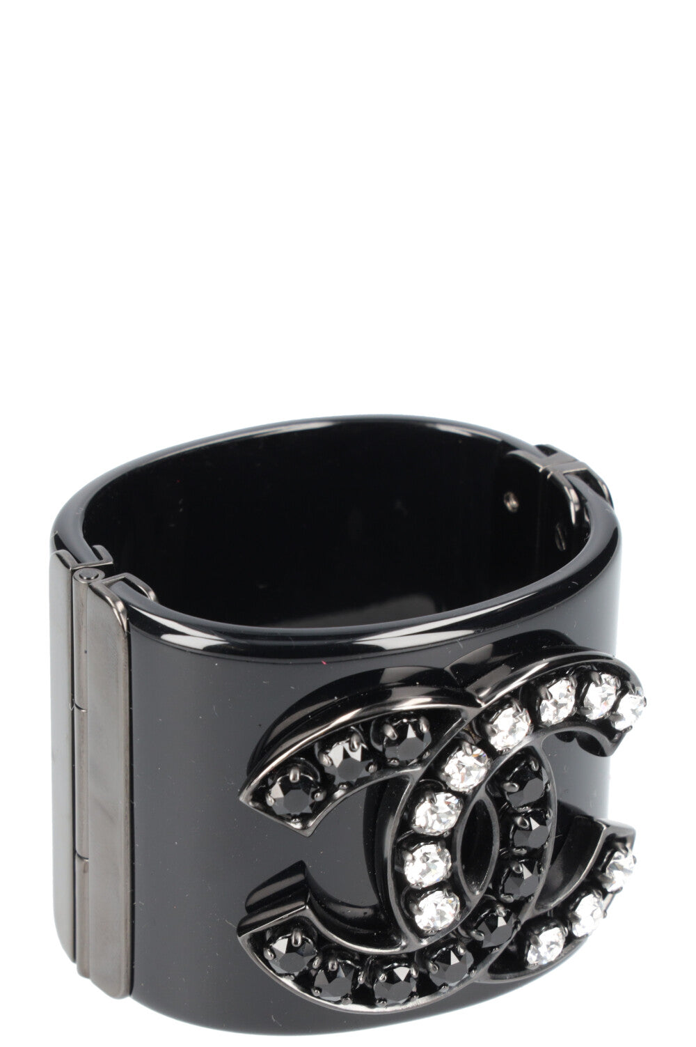 CHANEL Resin Crystal CC Cuff B14 Black