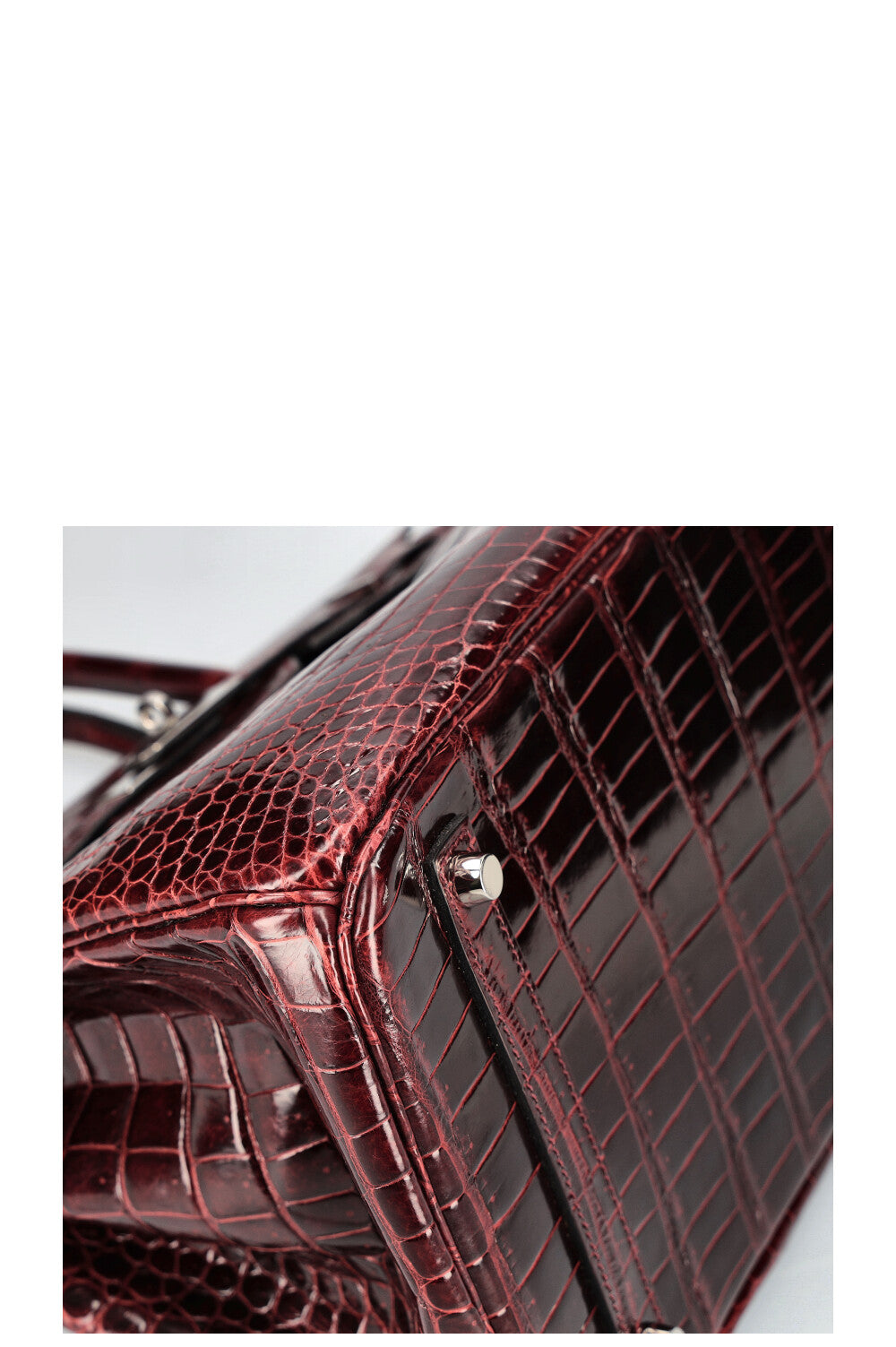 HERMÈS Birkin 35 Crocodile Porosus Lisse Bordeaux