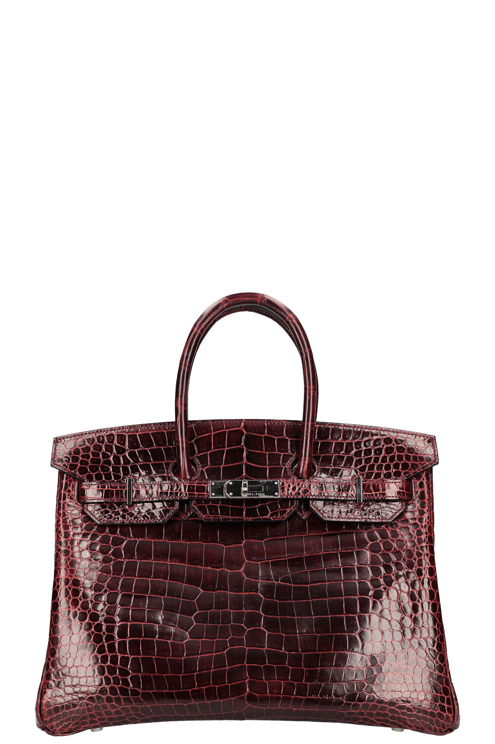 HERMÈS Birkin 35 Crocodile Porosus Lisse Bordeaux