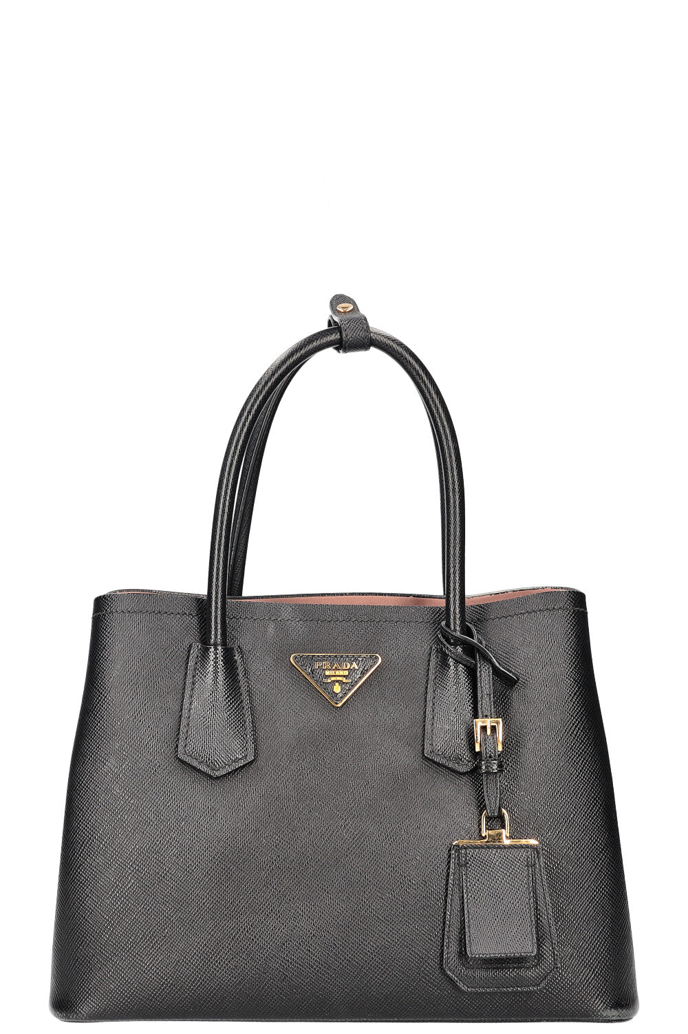 PRADA Medium Double Tote Bag Black