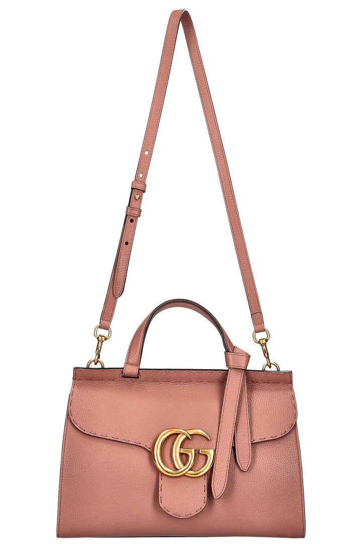 GUCCI Marmont Top Handle Bag Powder