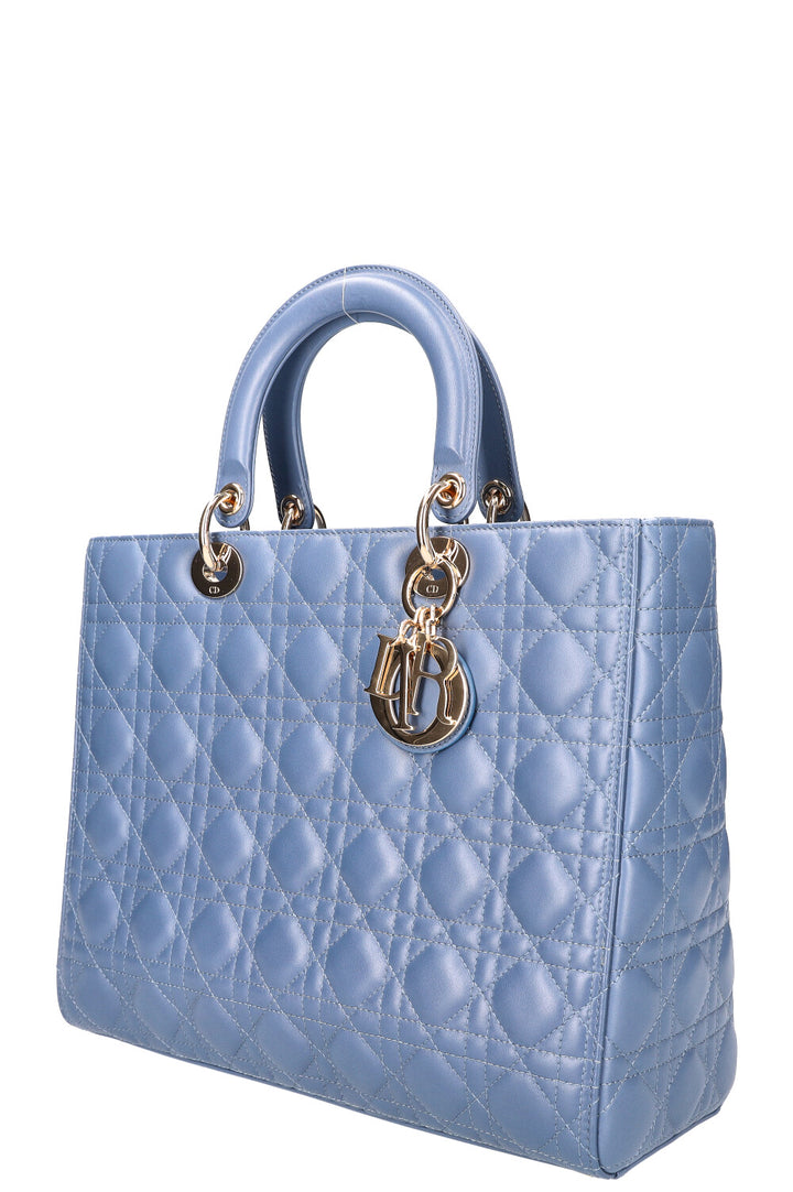 CHRISTIAN DIOR Large Lady Dior Bag Blue