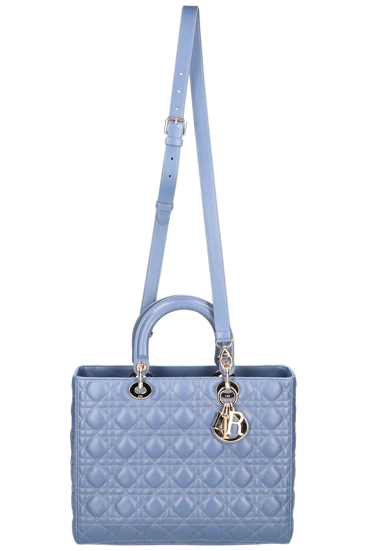 CHRISTIAN DIOR Large Lady Dior Bag Blue