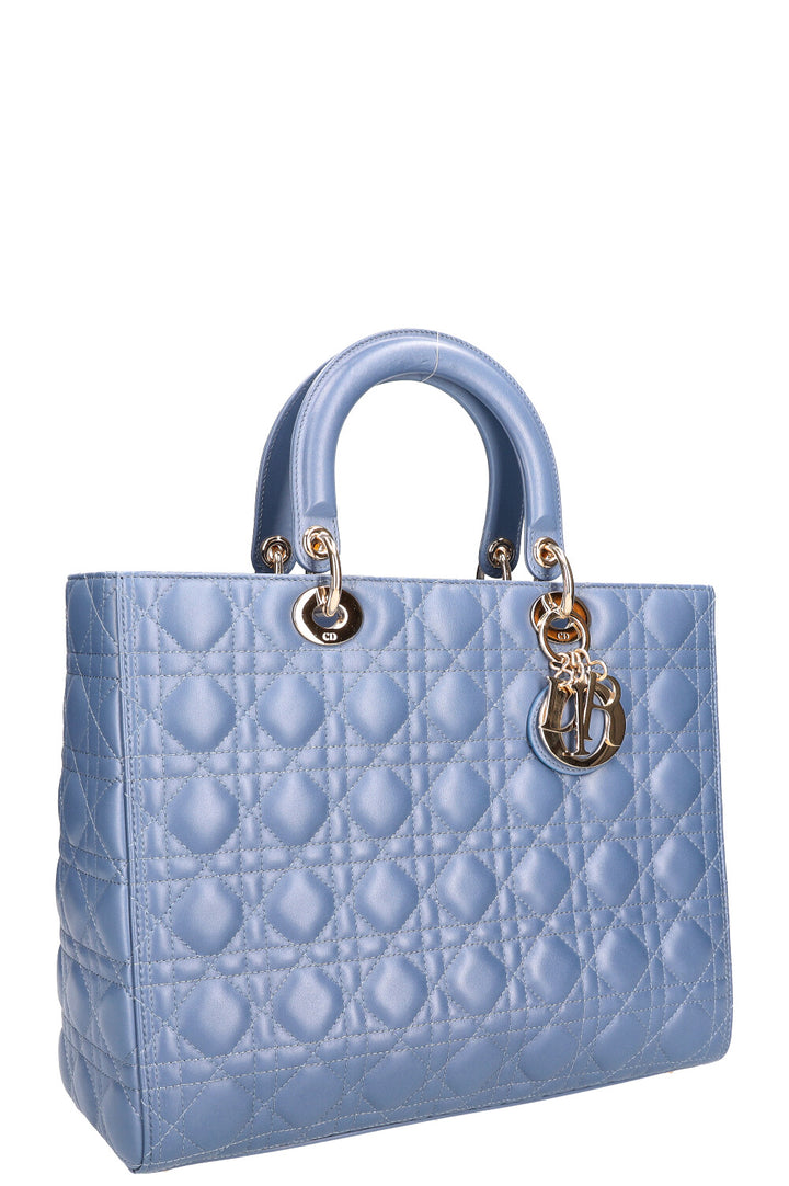 CHRISTIAN DIOR Large Lady Dior Bag Blue